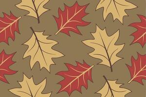 Repeating autumn leaves pattern in earthy tones suitable for seasonal backgrounds and textures. vector