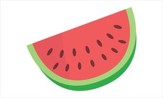slice of watermelon on white background vector