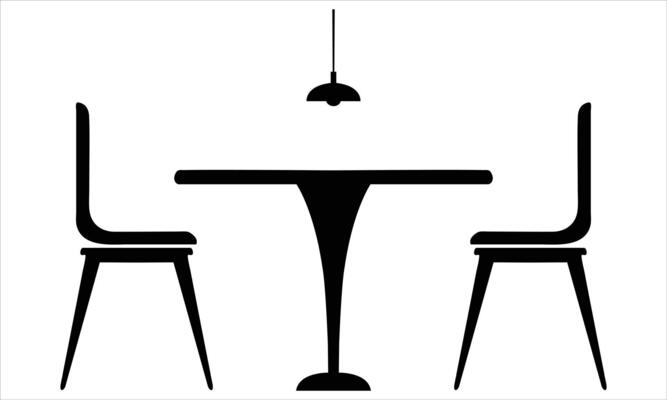 chair and table silhouettes