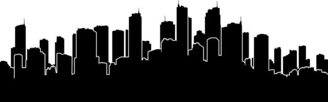 black silhouette of a city with skyscrapers or panorama without background vector