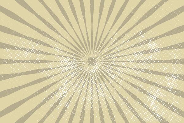 Vintage Starburst Pattern with Dots in Beige and White