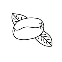 Minimalistic hand-drawn black and white outline of a coffee bean. Perfect for modern designs, coffee-related projects, and minimalist branding vector
