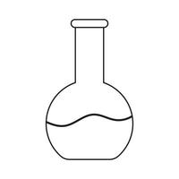 Simplistic Line Art of a Laboratory Flask With Fluid Half Full vector