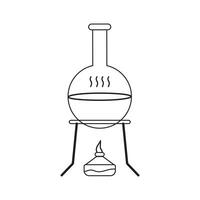 Laboratory Heating Setup with Round Bottom Flask and Burner Illustration vector