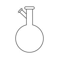 Simple Line Drawing of a Round-Bottom Laboratory Flask vector