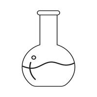 Line Art Illustration of Laboratory Flask with Liquid Inside vector