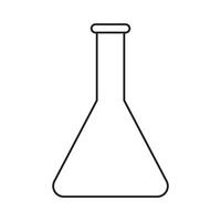 Minimalist outline illustrating a transparent measuring flask commonly used in laboratory environments vector