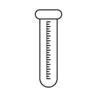 Simple Outline Illustration of a Laboratory Test Tube with Measurement Indicators vector