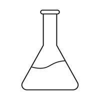 Minimalist Line Drawing of a Laboratory Flask With Liquid Inside vector