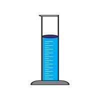 Labeled Graduated Measuring Cylinder for Scientific and Laboratory Applications. vector