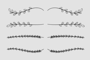 Hand - drawn nature floral vine line divider for text layout separator decoration element collection. vector