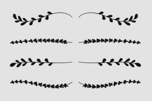Nature floral vine line divider for text layout separator decoration element collection vector