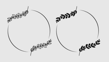 Hand drawn spring wreath isolated on white background. Doodle style. vector