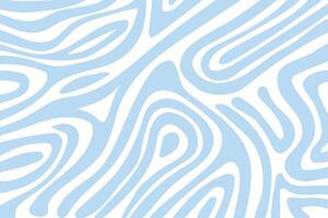 Horizontal background with blue waves in style retro 60s, 70s. Trendy minimal wavy design in pastel colors. Colorful marble illustration vector