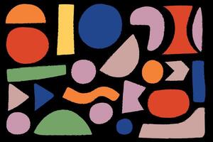 Abstract Geometric Shapes in Bold Colors Background vector