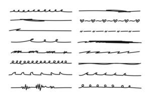 Hand-Drawn Marker Scribble Strokes and Underlines Collection vector