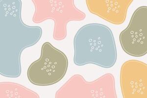 Modern Shape Doodle Hand Drawn Pastel Color with Circles and Dashed Lines Background vector