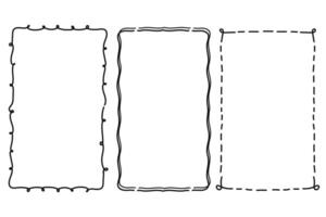 Doodle hand drawn trendy frames with wavy lines and swirls collection. Minimalist line art. vector