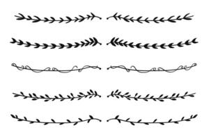 Nature text divider hand drawn text layout separator decoration element collection. vector