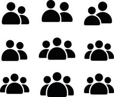 Diverse Group Icons Set for Social Media and UI Design vector