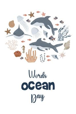 World oceans day vertical postcard