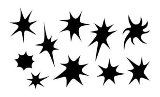 Set of Abstract Ink Blots Isolated on White vector