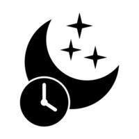 Sleep time mode simple icon. Nighttime bedtime symbol. vector