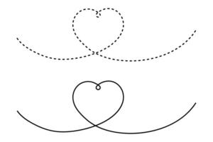 Doodle heart drawn by one continuous line. Freehand doodle drawing. Element of love for cards, print, greetings. vector