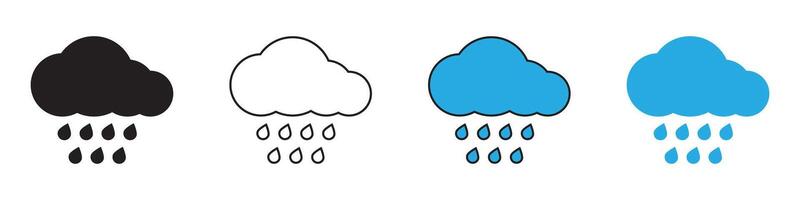 Rain Icons collection. Cloud rain Icon for your web site design, logo, app. vector