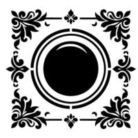 Elegant Black White Decorative Frame. vector