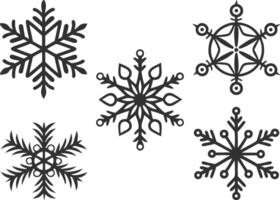Unique Snowflake Silhouettes in Black for Digital Use vector