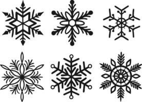 Black Snowflake Design Set for Adobe Stock and Shutterstock vector