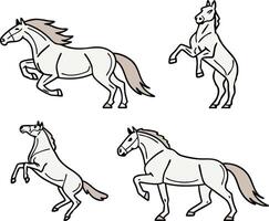 Horse Graphics Set with Clean Line Art vector
