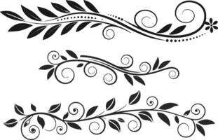 Floral Line Ornaments and Calligraphic Dividers for Decorative Use vector