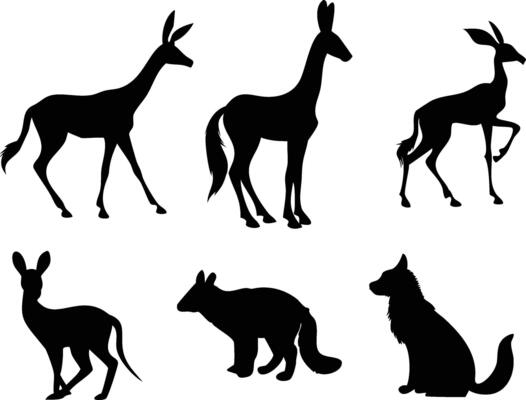 Black Animal Silhouettes for Digital Projects