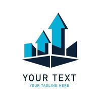 Upward Arrows and Abstract Building Shapes Illustration, Growth Concept Graphic, Progress Symbol Design vector