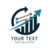 Business Growth Cycle Illustration with Upward Arrow and Bar Chart, Progress Graphic, Financial Development Symbol vector