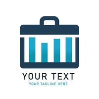 Briefcase with Bar Chart Illustration, Business Data Graphic, Financial Report Symbol vector