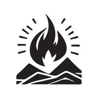 Fire Element Wildfire Silhouette Icon Group vector