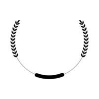 A laurel wreath with a black ribbon on it vector