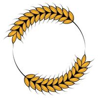 A round frame with wheat ears on it vector