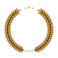 A wheat wreath with stars on it vector
