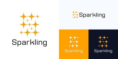 Letter S with spark star logo icon design illustration templates element, Symbol initial alphabet combination with sparkling shape for identity business vector