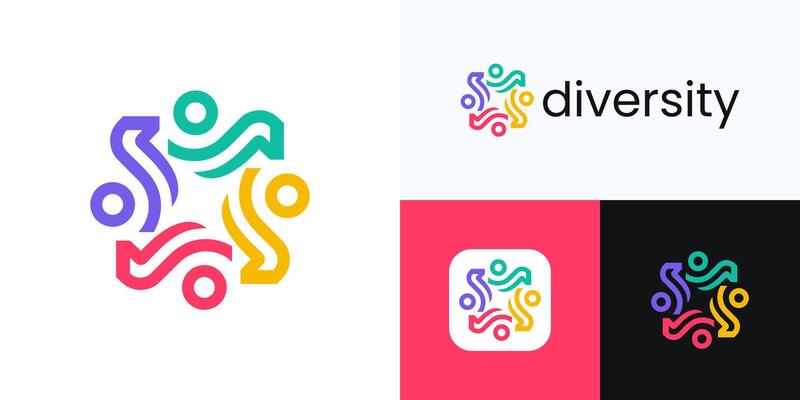 Global community logo icon design, human organization for teamwork, family together, health care, social networking group, symbol diversity people with line or children education for identity