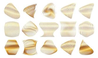 Elegant Gold Abstract Shape Collection With Natural Flowing Texture vector