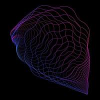 3D Mesh Shape Neon Futuristic Object Element vector