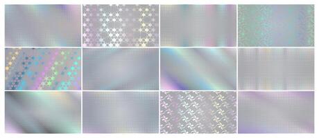 Hologram Pattern Background Collection Set vector