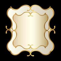 Victorian Oriental Flourish Background Frame Border in Gold and Black vector