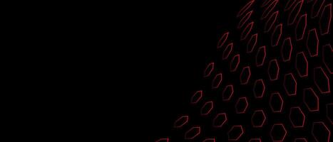 Black Red Abstract Hexagon Background Banner vector