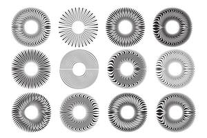 Abstract Round Ring Shape Set vector